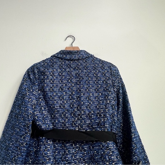 Kate Spade TAVI Jacket Rendezvous Blue Tweed Boucle Silver Lining Tinsel Tweed 4 - Picture 14 of 15